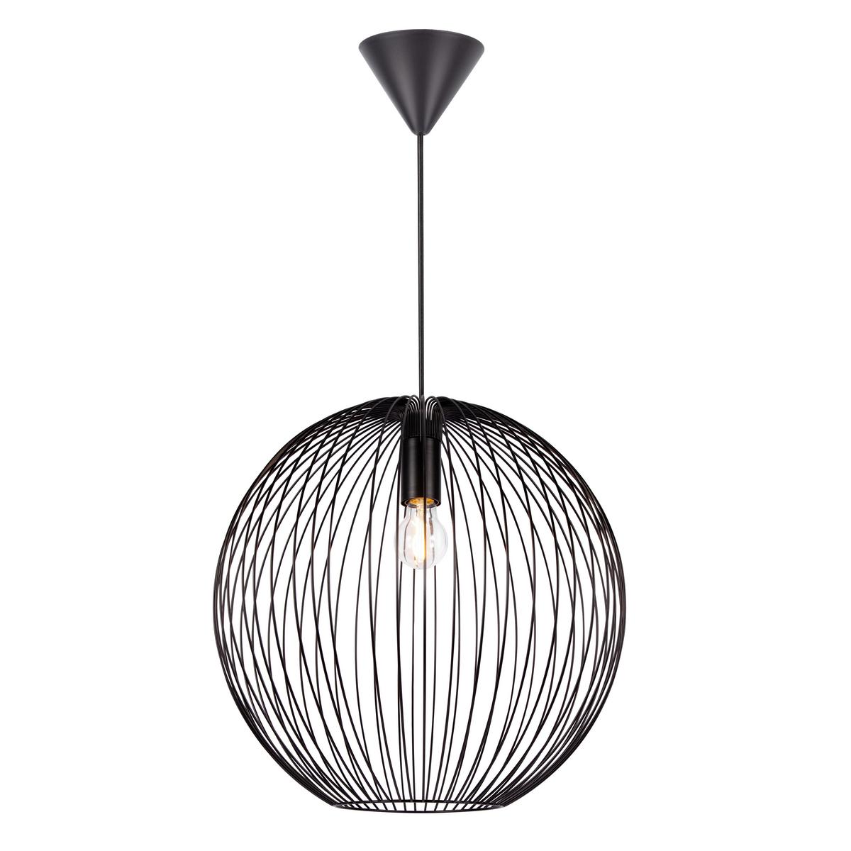 Hängeleuchte Beroni Schwarz B: 45 cm - Schwarz, KONVENTIONELL, Metall (45/43cm) - Nordlux