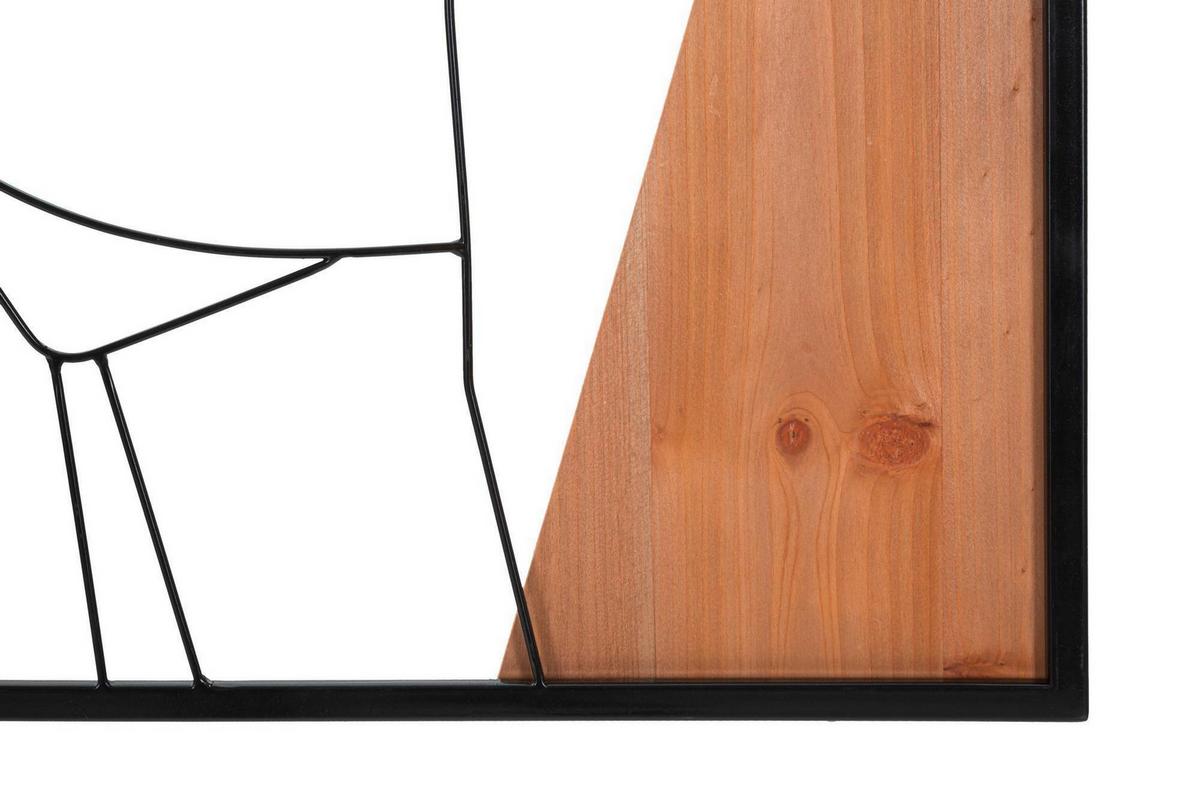 Wanddeko Strip B Iron Naturfarben, Schwarz B: 50 cm - Schwarz/Naturfarben, Basics, Holzwerkstoff/Metall (50/90/2cm)