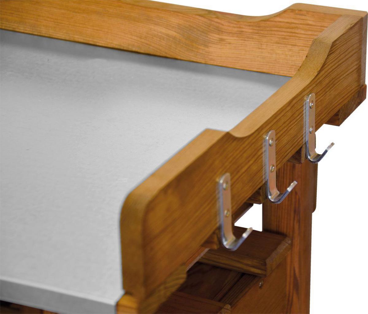Pflanztisch Holz Mit 3 Laden Und Ablage L/b/h: 78/38/94 Cm - Kieferfarben, KONVENTIONELL, Holz/Metall (78/94/38cm)