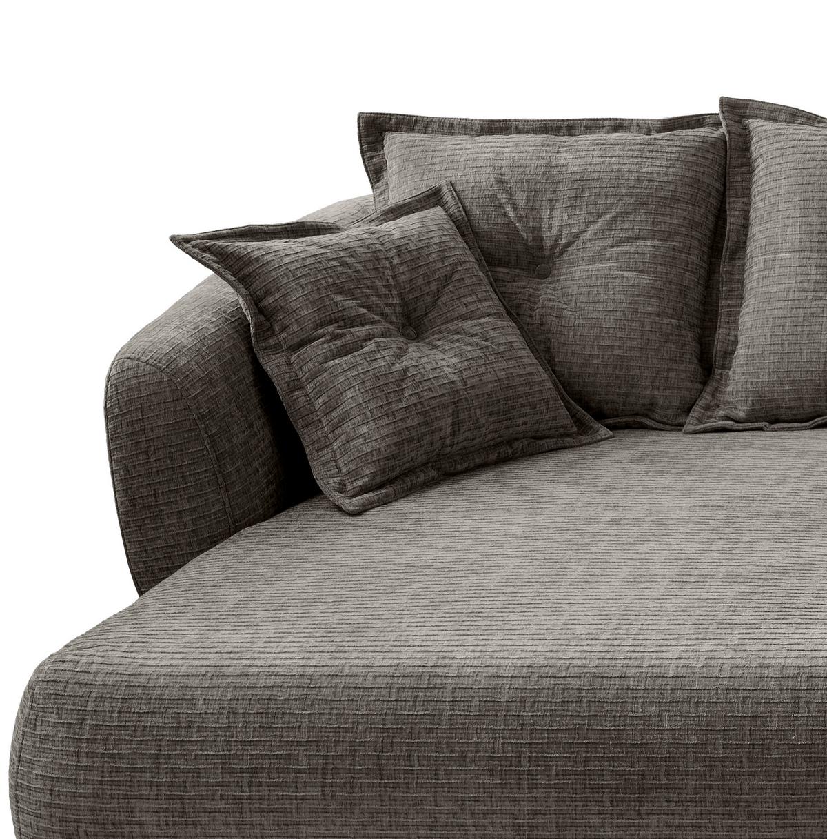 Ecksofa Baggio Graubraun S: 162x277 Cm - Graubraun/Schwarz, MODERN, Textil (162/277cm) - Livetastic