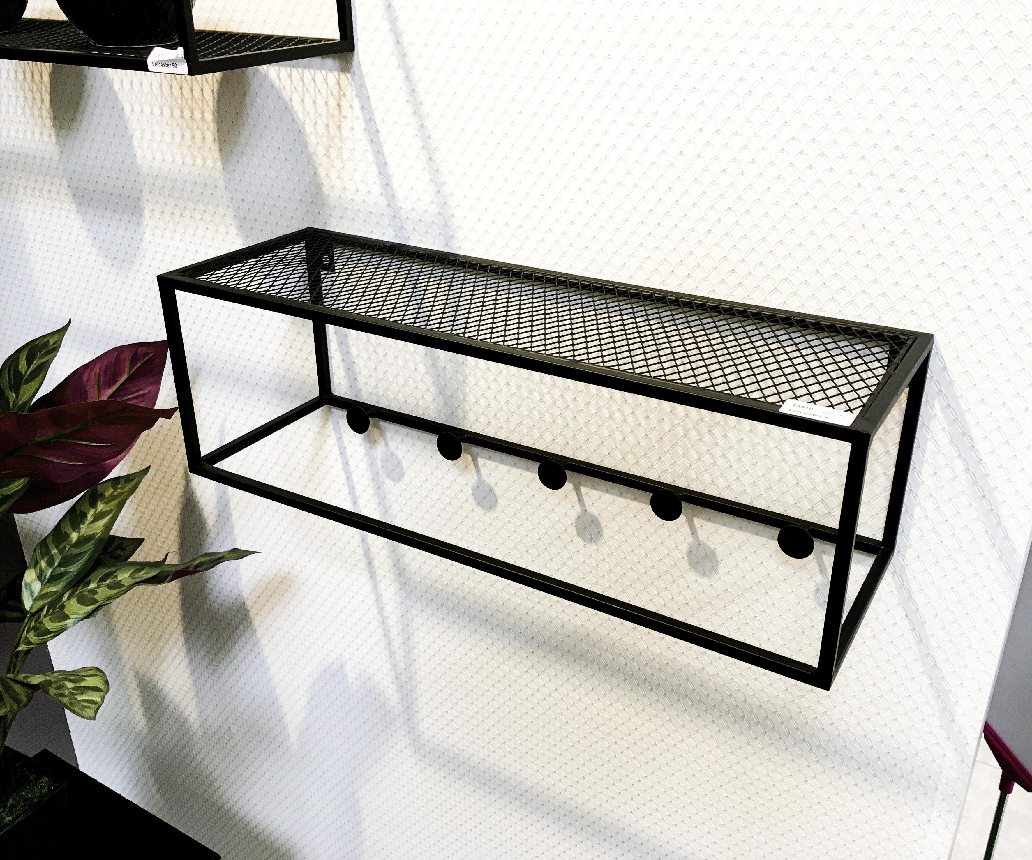 Hakenleiste Metall Schwarz 5 Haken