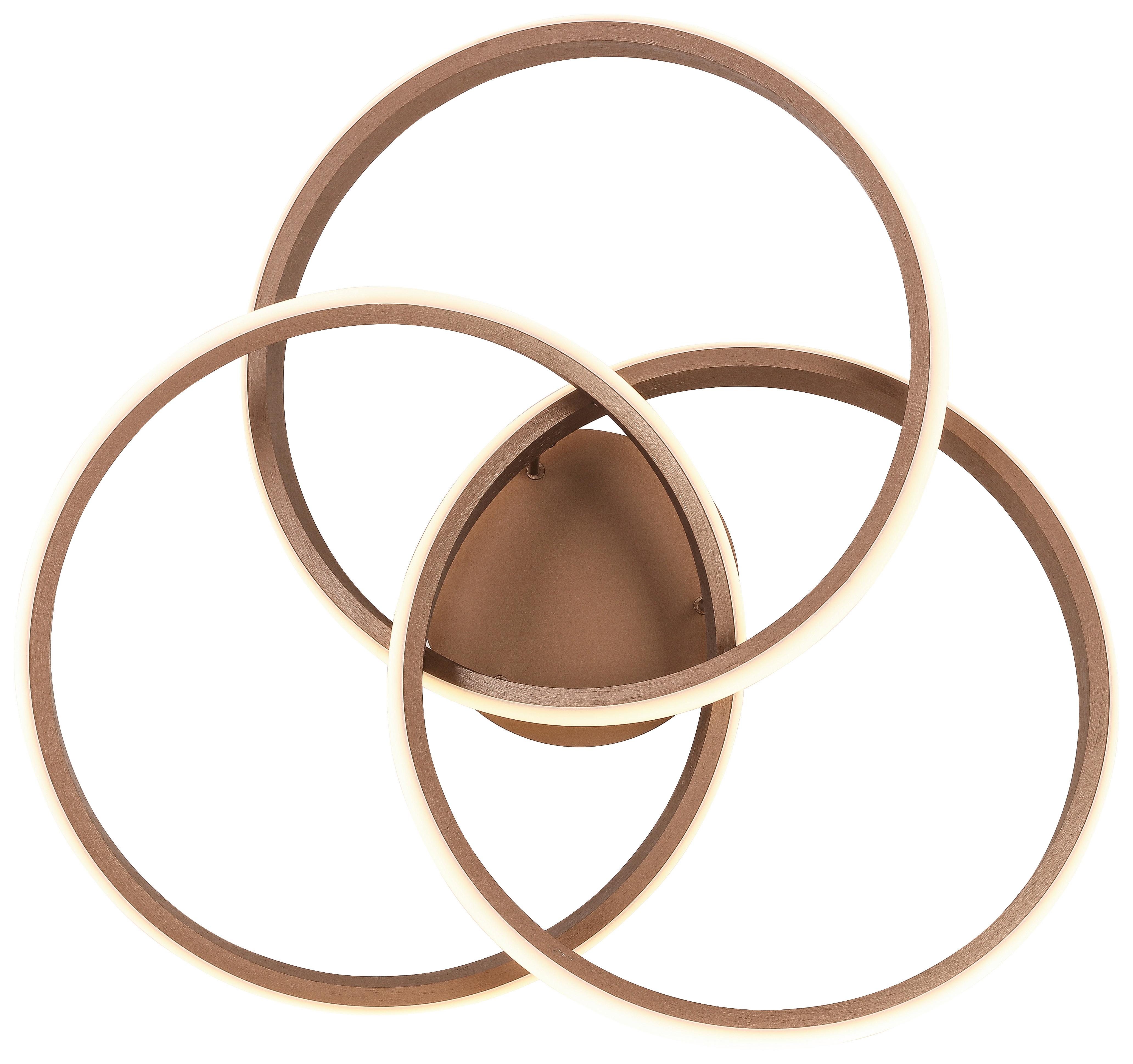 LED-Deckenleuchte Jürgen L: 52 cm - Cappuccino, Design, Kunststoff/Metall (52/15/49,5cm) - Luca Bessoni