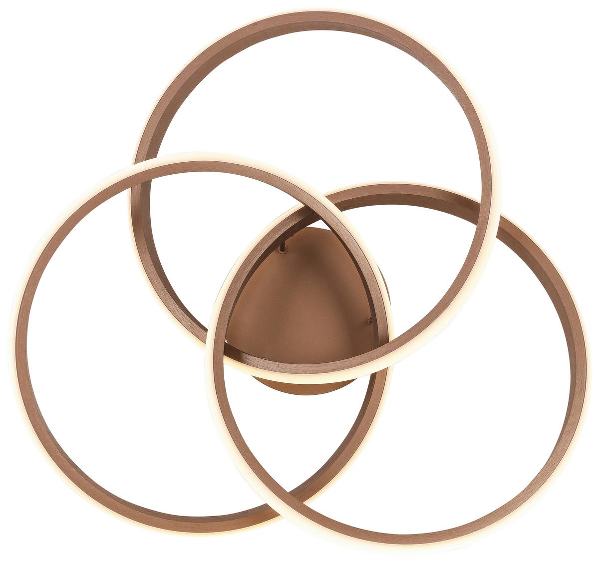 LED-Deckenleuchte Jürgen L: 52 cm - Cappuccino, Design, Kunststoff/Metall (52/15/49,5cm) - Luca Bessoni