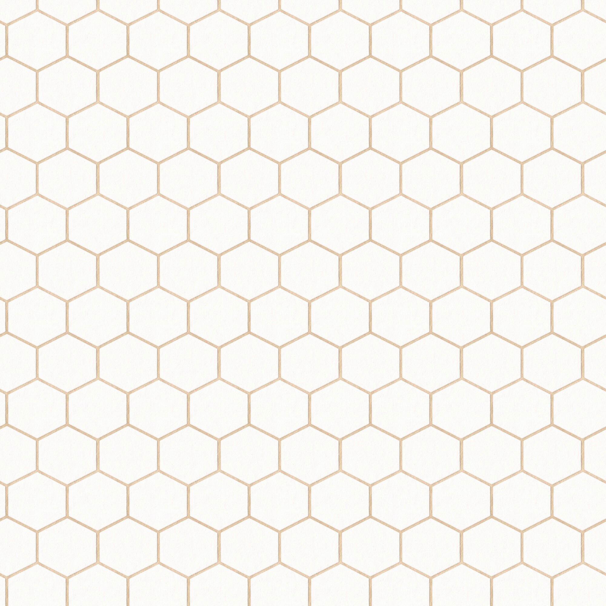 Vliestapete 5673543 - Goldfarben/Weiß, Basics, Papier/Kunststoff (52/1000cm)