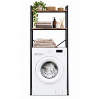 Waschmaschinenregal Respekta - Schwarz/Braun, Trend, Holzwerkstoff/Metall (168/70/35cm) - Homezone