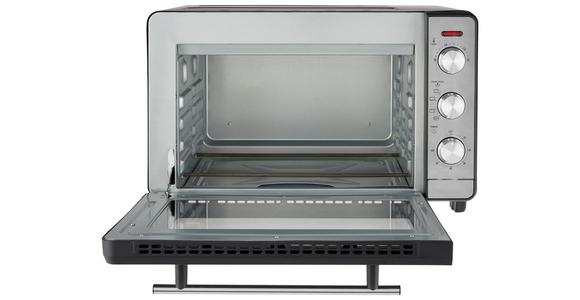 Mini-Backofen Toni Schwarz 1500 W + Backblech, Grillrost - Edelstahlfarben/Schwarz, Basics, Glas/Kunststoff (50,1/34,5/32,6cm) - Bono