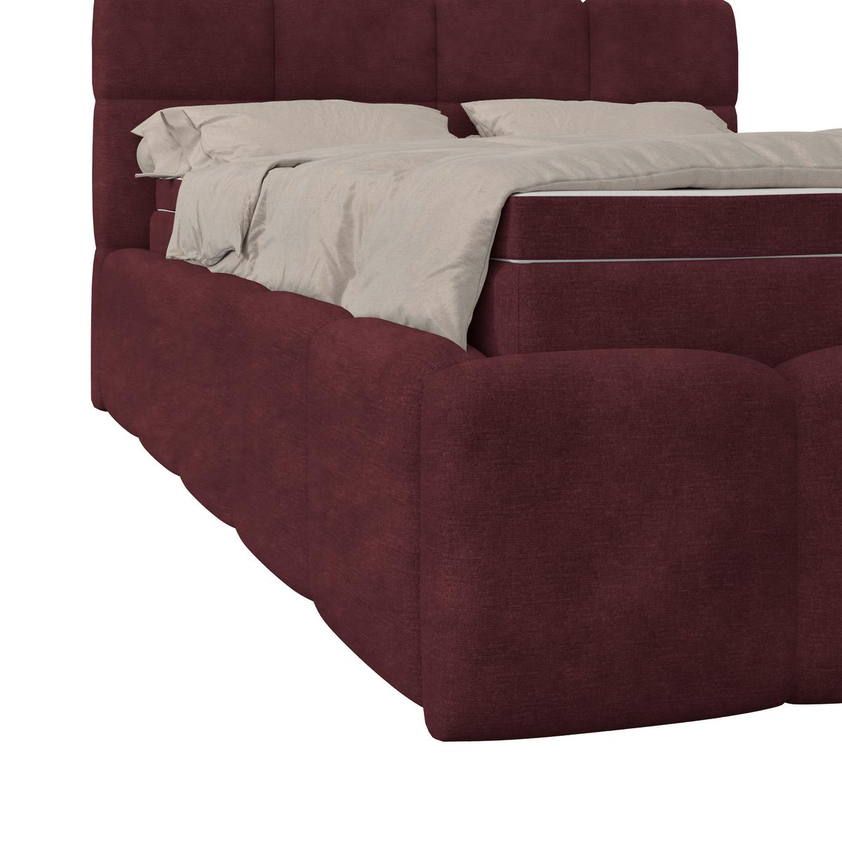 Polsterbetten Noe Bordeaux 140x200 cm - Bordeaux/Schwarz, Trend, Textil/Metall (140/200cm)