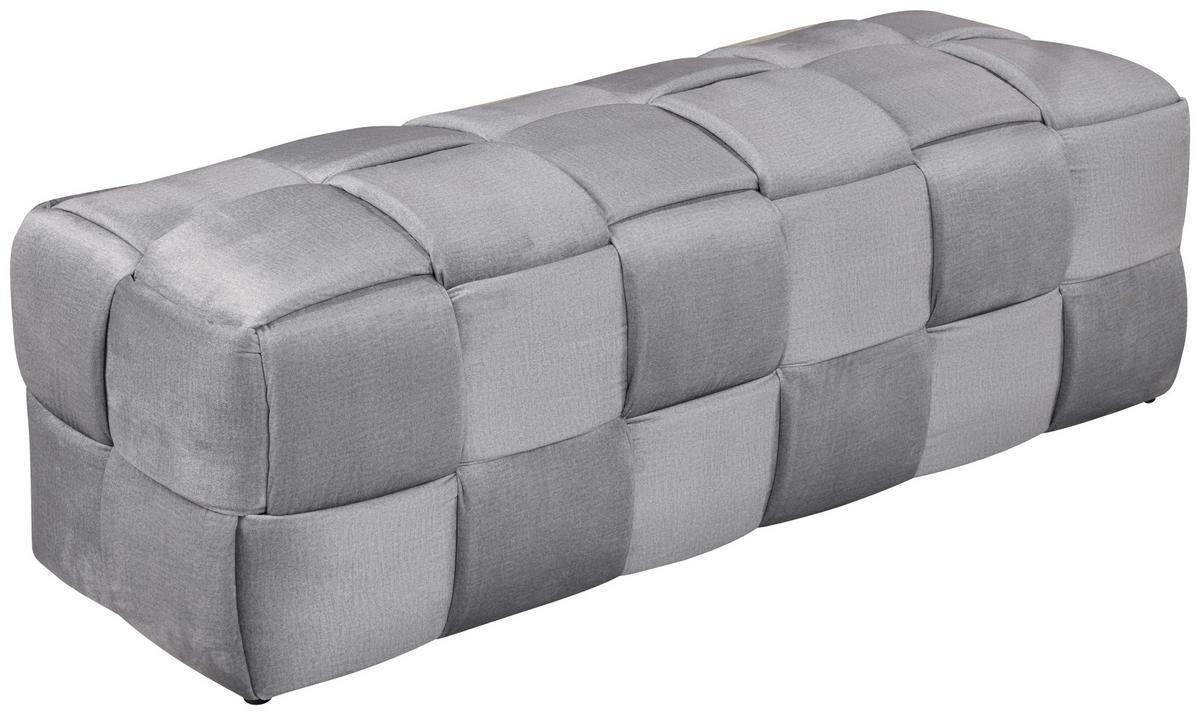 Taburetka ELLIOT, sivý zamat, max. do 120 kg - čierna/sivá, Modern, drevo/textil (124/41/46cm) - Mömax