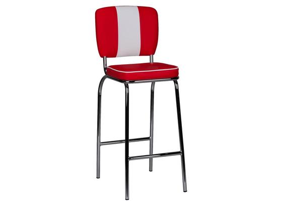Barhocker American Diner B: 40 cm Rot - Rot/Silberfarben, MODERN, Kunststoff/Metall (40/110/38cm) - Livetastic Barhocker American Diner B: 40 cm Rot - Rot/Silberfarben, MODERN, Kunststoff/Metall (40/110/38cm) - Livetastic