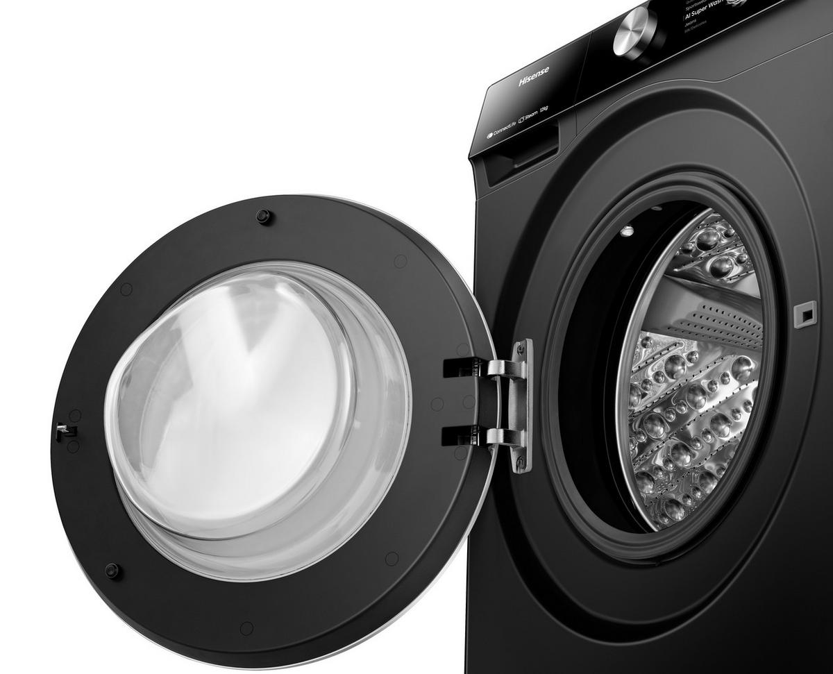 Waschmaschine Wf7s1247bb - Schwarz, Basics, Glas/Kunststoff (59,5/84,5/64cm) - Hisense