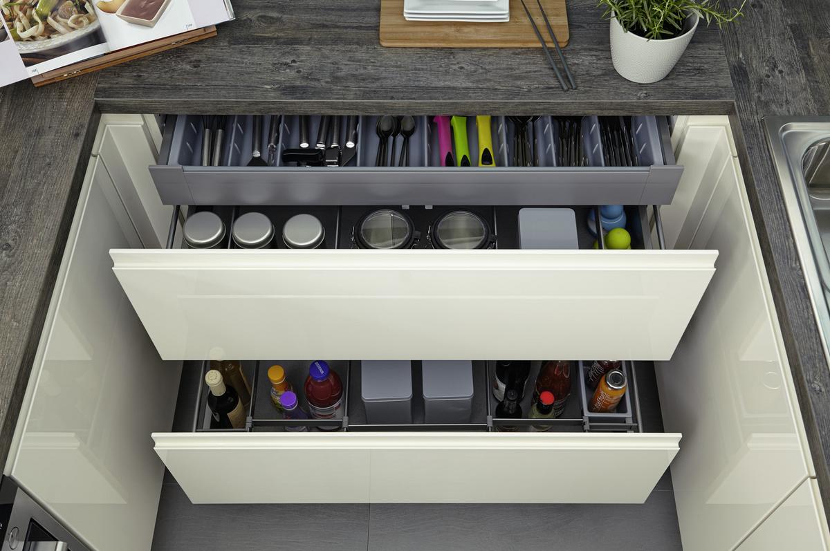 Einbauküche Panama Frei Planbar Modern, Grifflos - Weiß, MODERN, Holzwerkstoff - Vertico