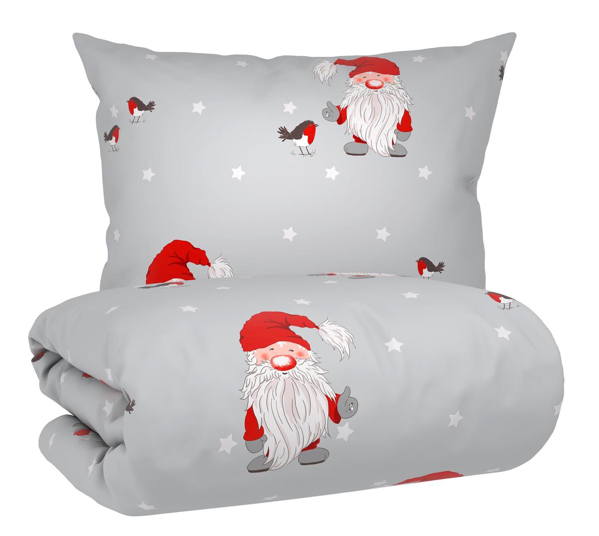 POSTEĽNÁ BIELIZEŇ WICHTEL FRED - sivá/červená, textil (140/200cm) - Mömax