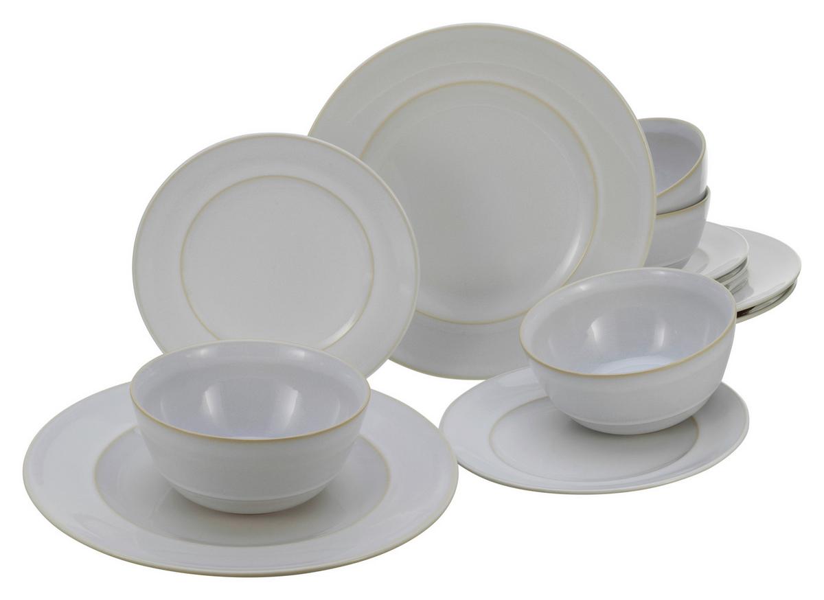 Kombinovaný servis Antique,12 dielny pre 4 osoby - biela, Basics, keramika - Creatable