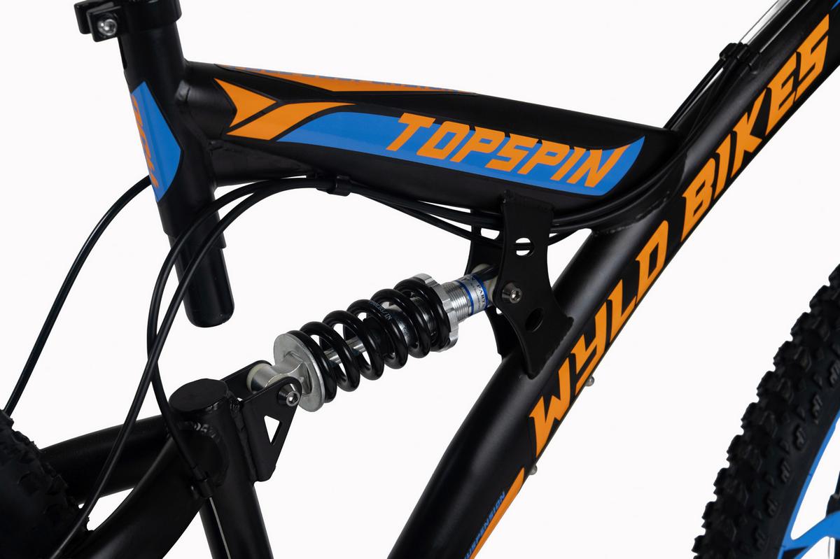 Mountainbike 26'' WYLD Topspin schwarz/blau - Schwarz, MODERN, Metall (25cm)