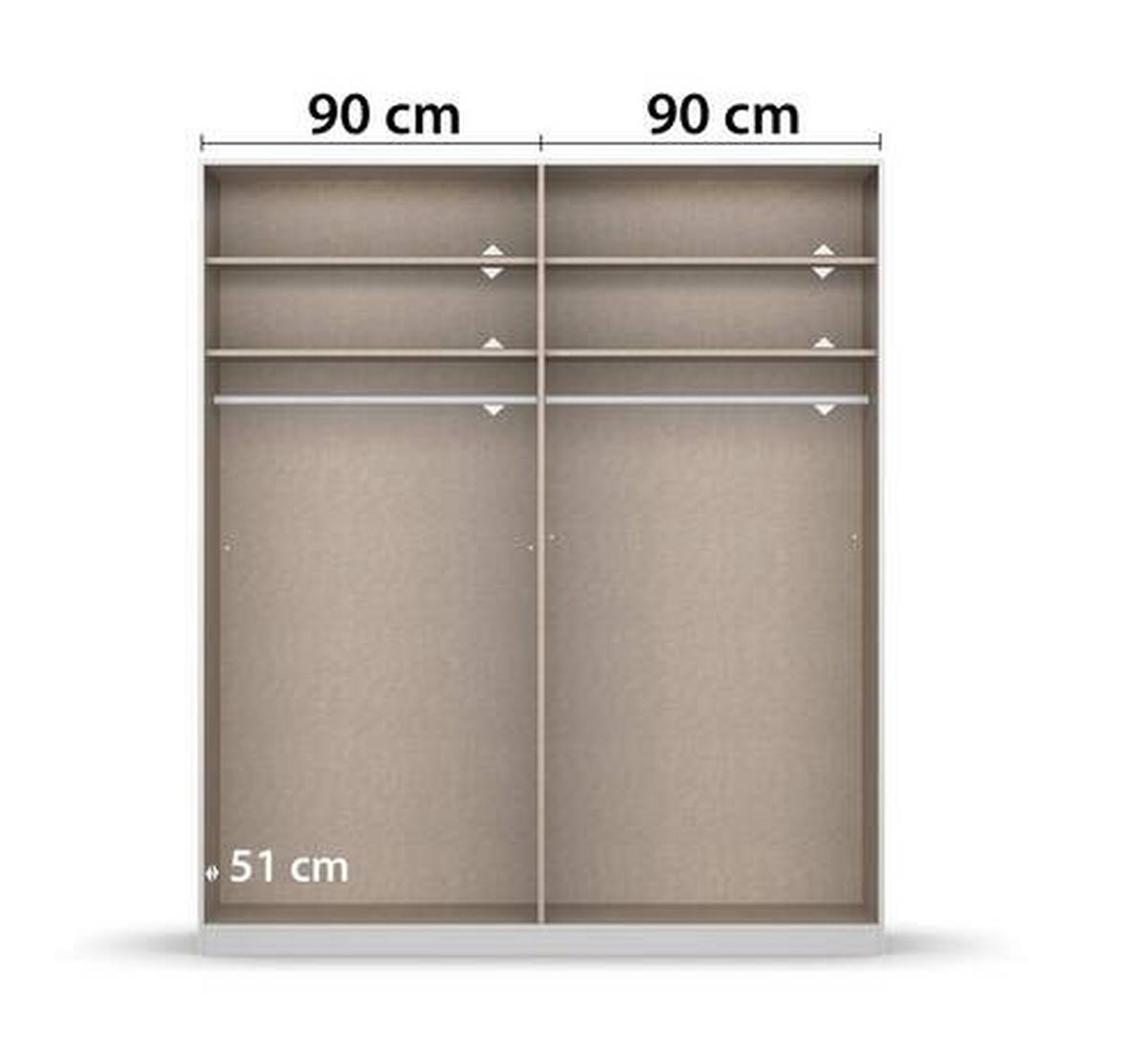Schwebetürenschrank 181cm Belluno, Weiß - Weiß, MODERN, Holzwerkstoff (181/230/62cm) - Rauch Möbel