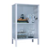 Vitrine Jensol Weiß B: 60 cm - Klar/Weiß, Design, Glas/Holzwerkstoff (60/80/35cm) - Livetastic