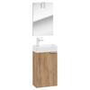 Gästebad Möbel-Set 3-Tlg. Grin B: 40 cm Eiche Dekor - Eichefarben/Weiß, Basics, Keramik/Holzwerkstoff (41/60/20cm) - MID.YOU