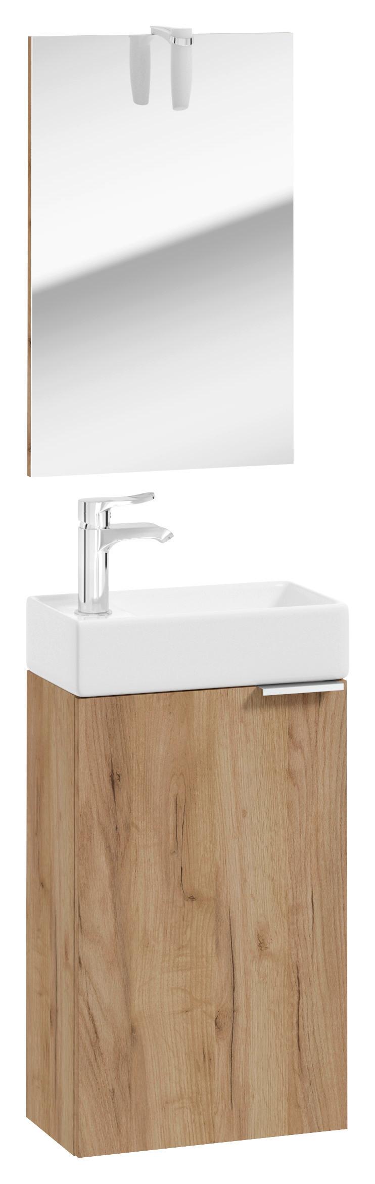 Gästebad Möbel-Set 3--Teilig. Grin B: 40 cm Eiche Dekor