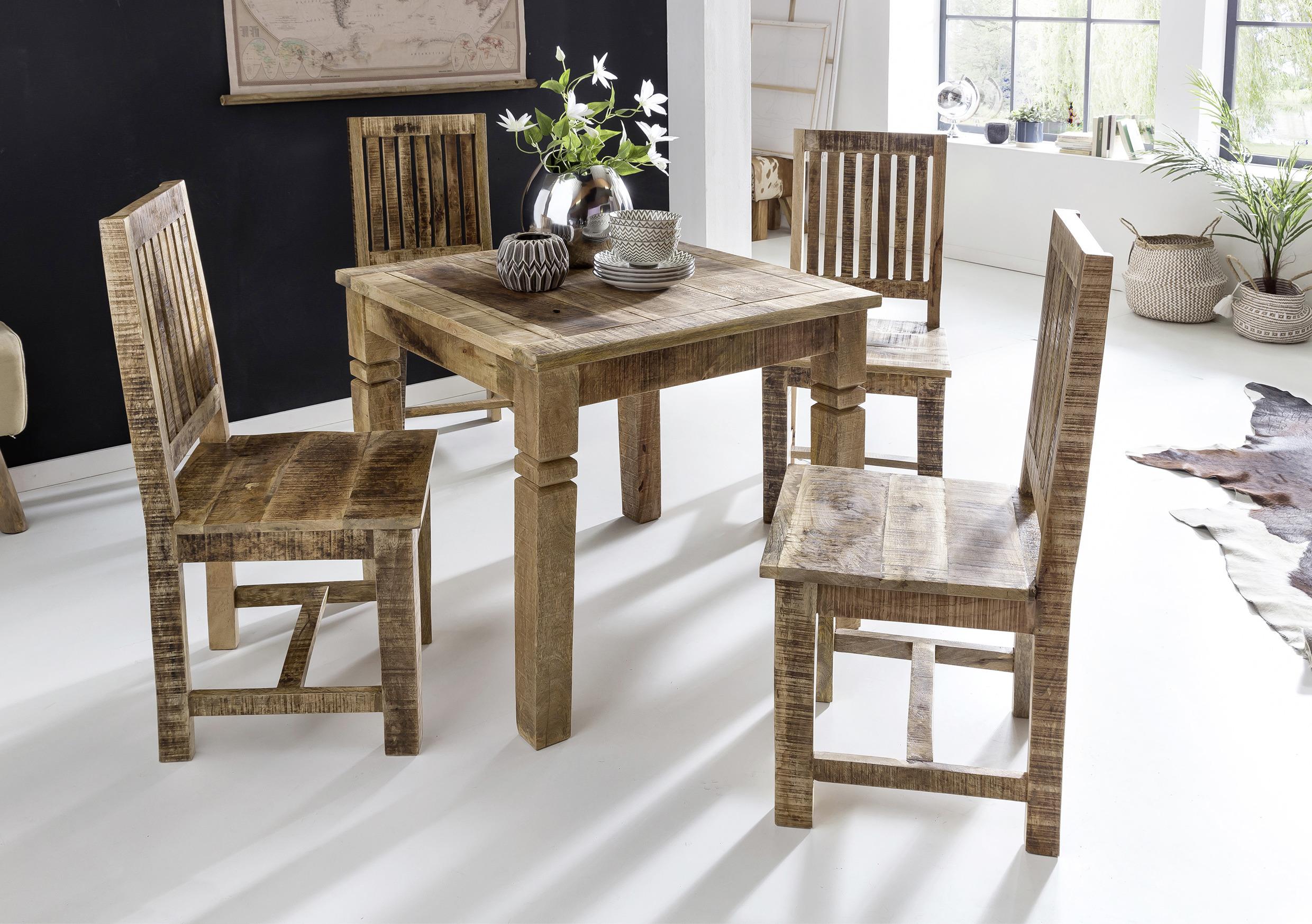 Esstisch Echtholz 80x80 Cm Mango - Braun, MODERN, Holz (80/80/76cm) - MID.YOU