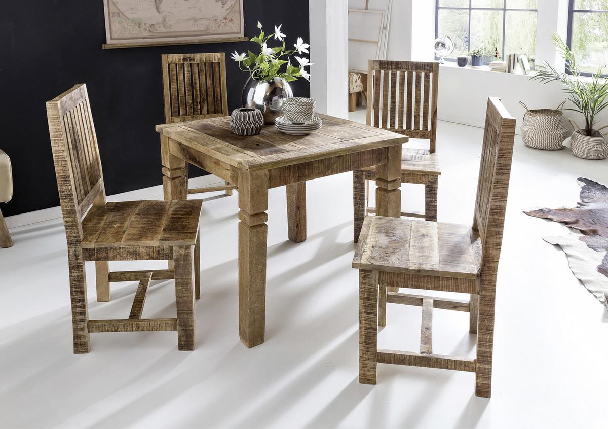 Esstisch Echtholz 80x80 Cm Mango - Braun, MODERN, Holz (80/80/76cm) - MID.YOU