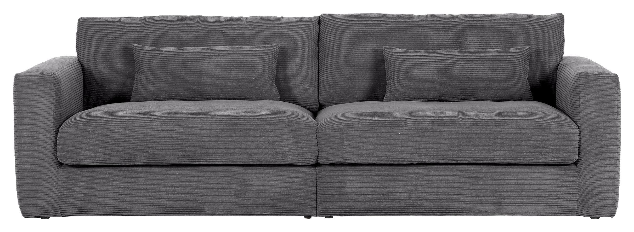 Bigsofa Manolis Dunkelgrau B: 260 cm - Dunkelgrau/Schwarz, KONVENTIONELL, Textil (260/66/115cm) - MID.YOU