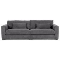 Bigsofa Manolis Dunkelgrau B: 260 cm - Dunkelgrau/Schwarz, KONVENTIONELL, Textil (260/66/115cm) - MID.YOU