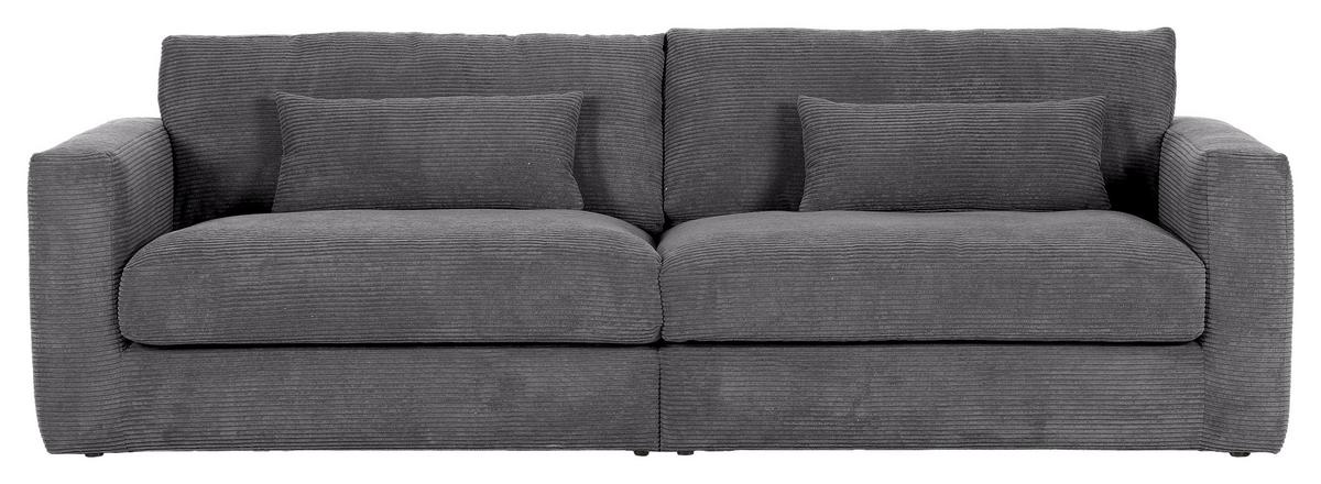 Bigsofa Manolis Dunkelgrau B: 260 cm - Dunkelgrau/Schwarz, KONVENTIONELL, Textil (260/66/115cm) - MID.YOU