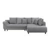 Ecksofa mit Schlaffunktion + Bettkasten Mendoza, Webstoff - Schwarz/Grau, Design, Textil (309/197cm) - Ondega