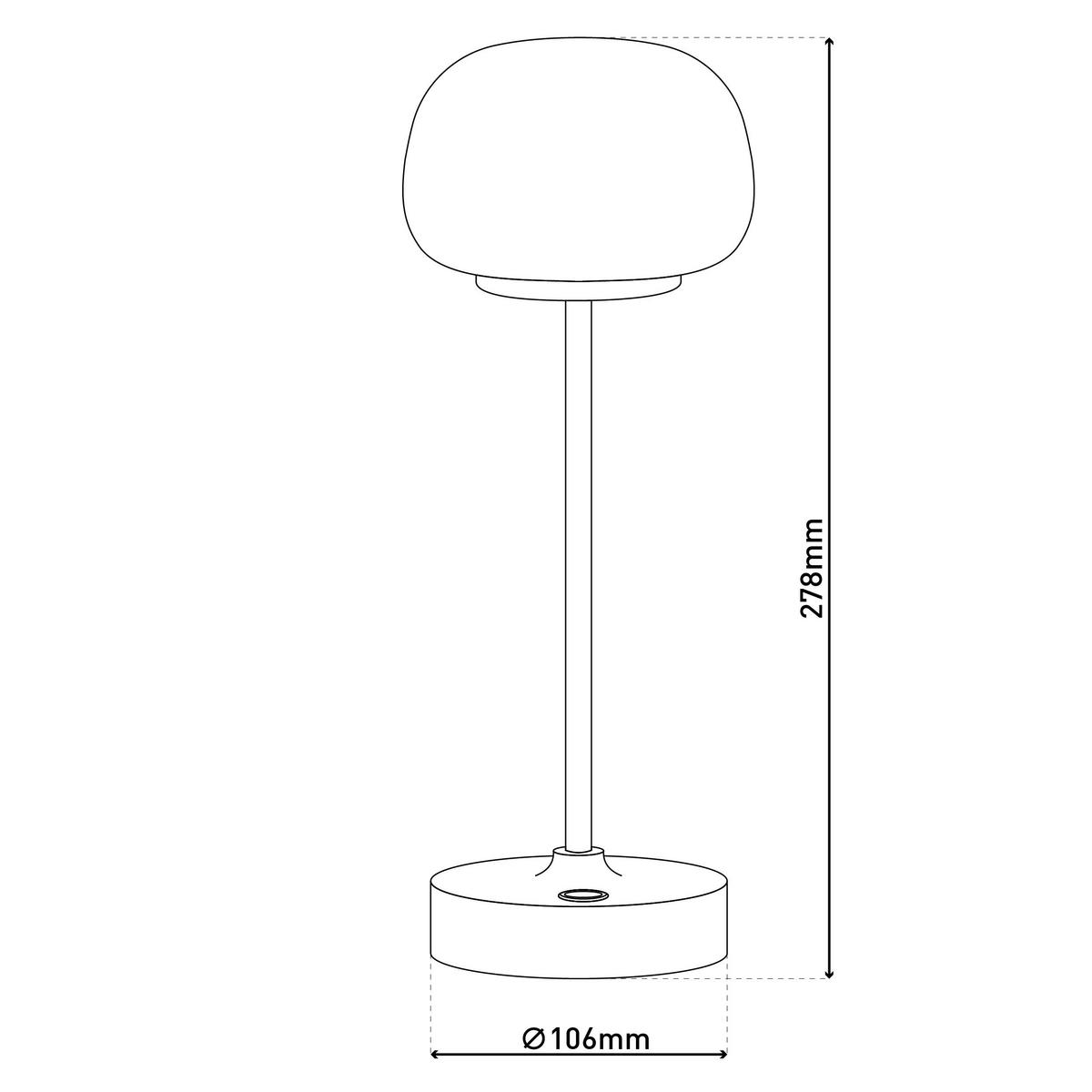 Akku-Tischleuchte 3199211 - Beige/Weiß, Design, Glas/Metall (9,1/10,6/27,8cm) - Näve