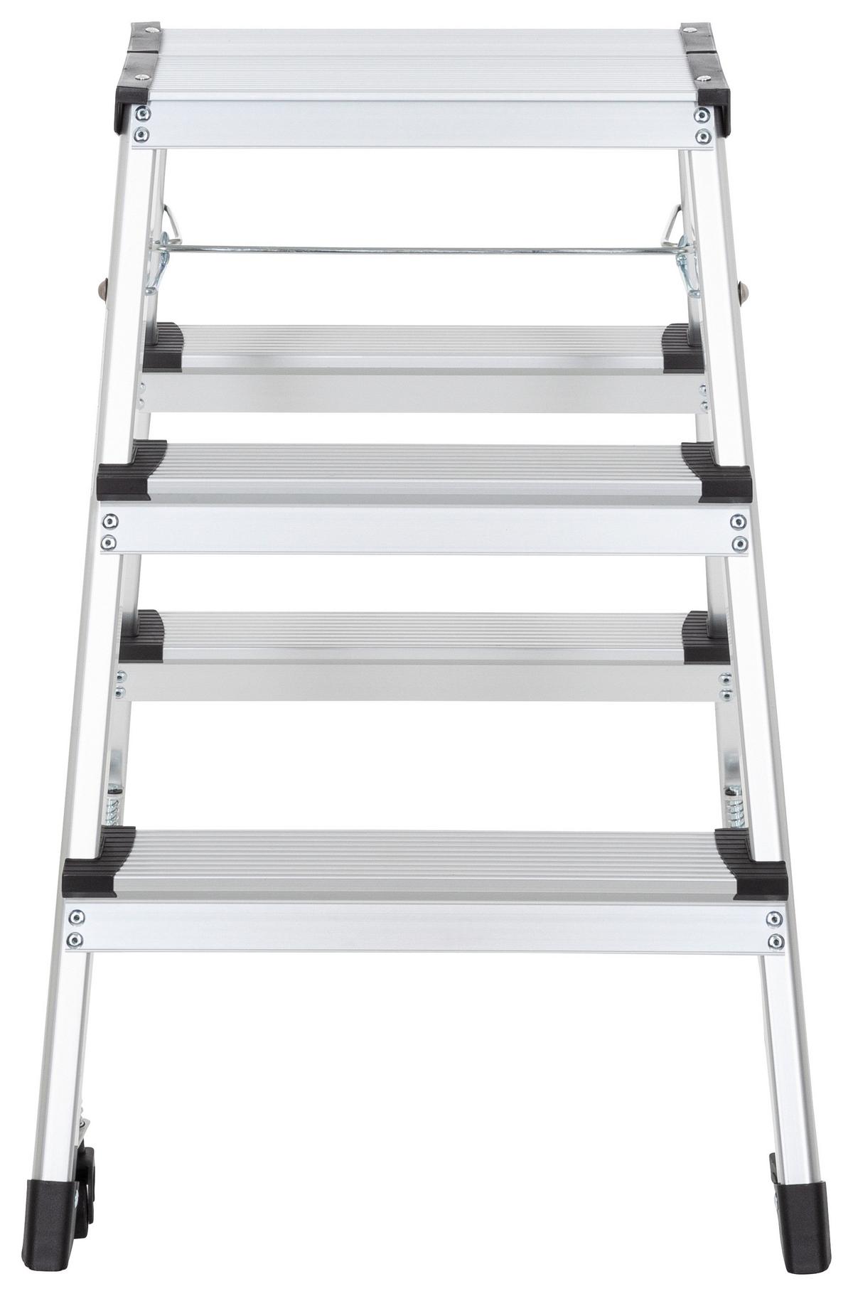 Klapptrittleiter Solid Iv - Alufarben, Basics, Metall (43/67/21cm) - MID.YOU