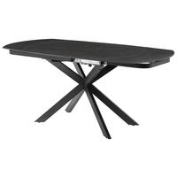 Esstisch Senna Grau/Schwarz L: 120-180 cm - Schwarz/Grau, MODERN, Stein/Metall (120-180/90/75.5-79cm) - P & B