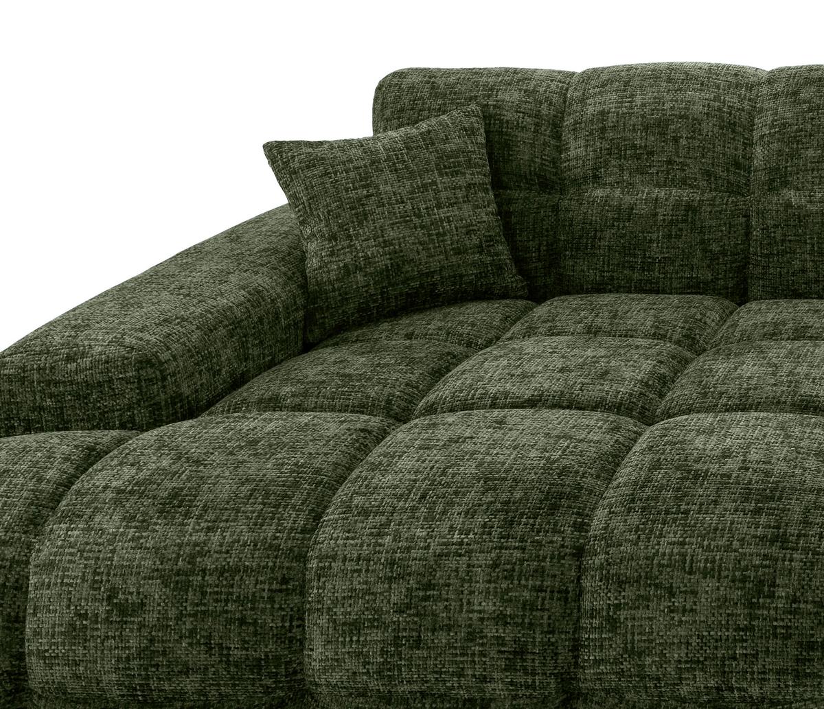 Ecksofa  Bosco Dunkelgrün S: 152x301 cm - Dunkelgrün/Schwarz, MODERN, Textil (152/301cm) - Livetastic