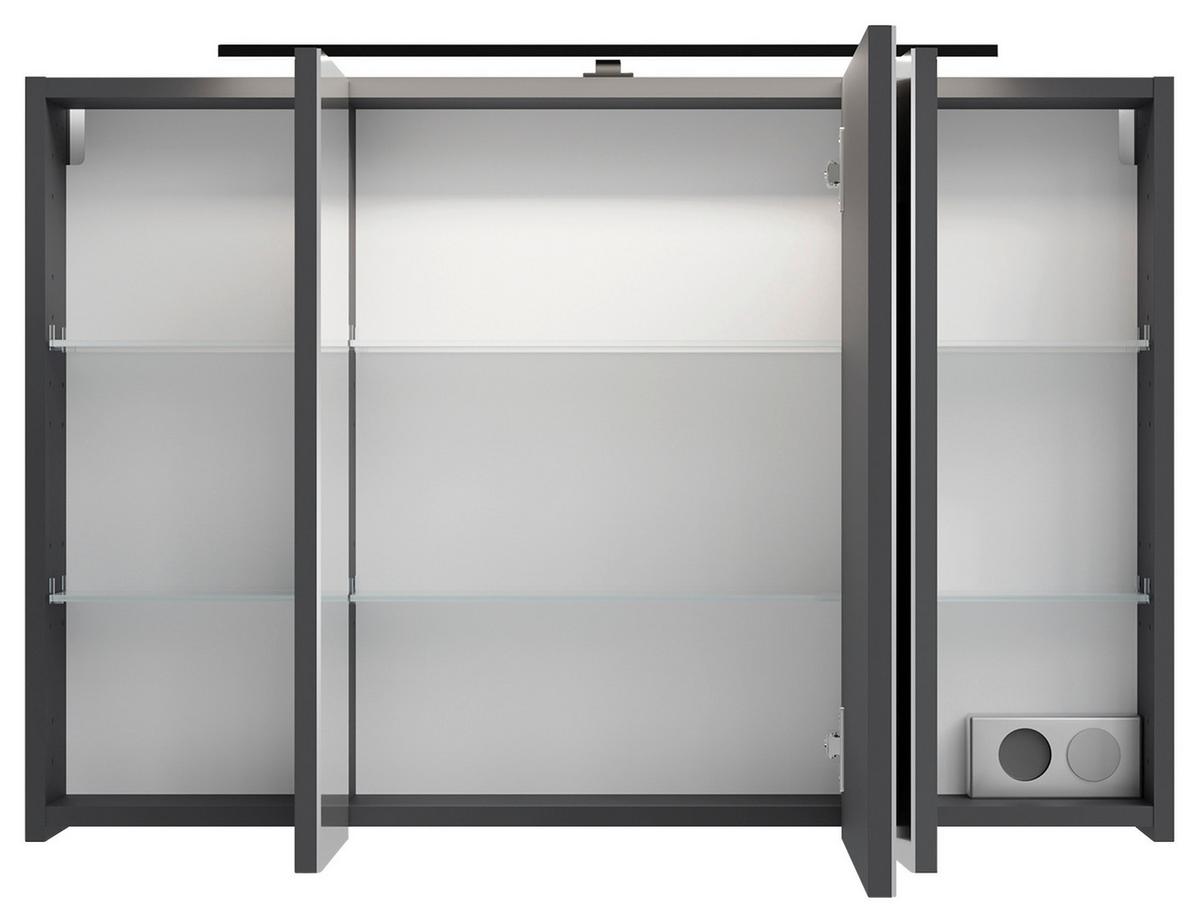 Spiegelschrank Spree Anthrazit B: 90 cm - Anthrazit, MODERN, Glas/Holzwerkstoff (90/60/20cm) - MID.YOU