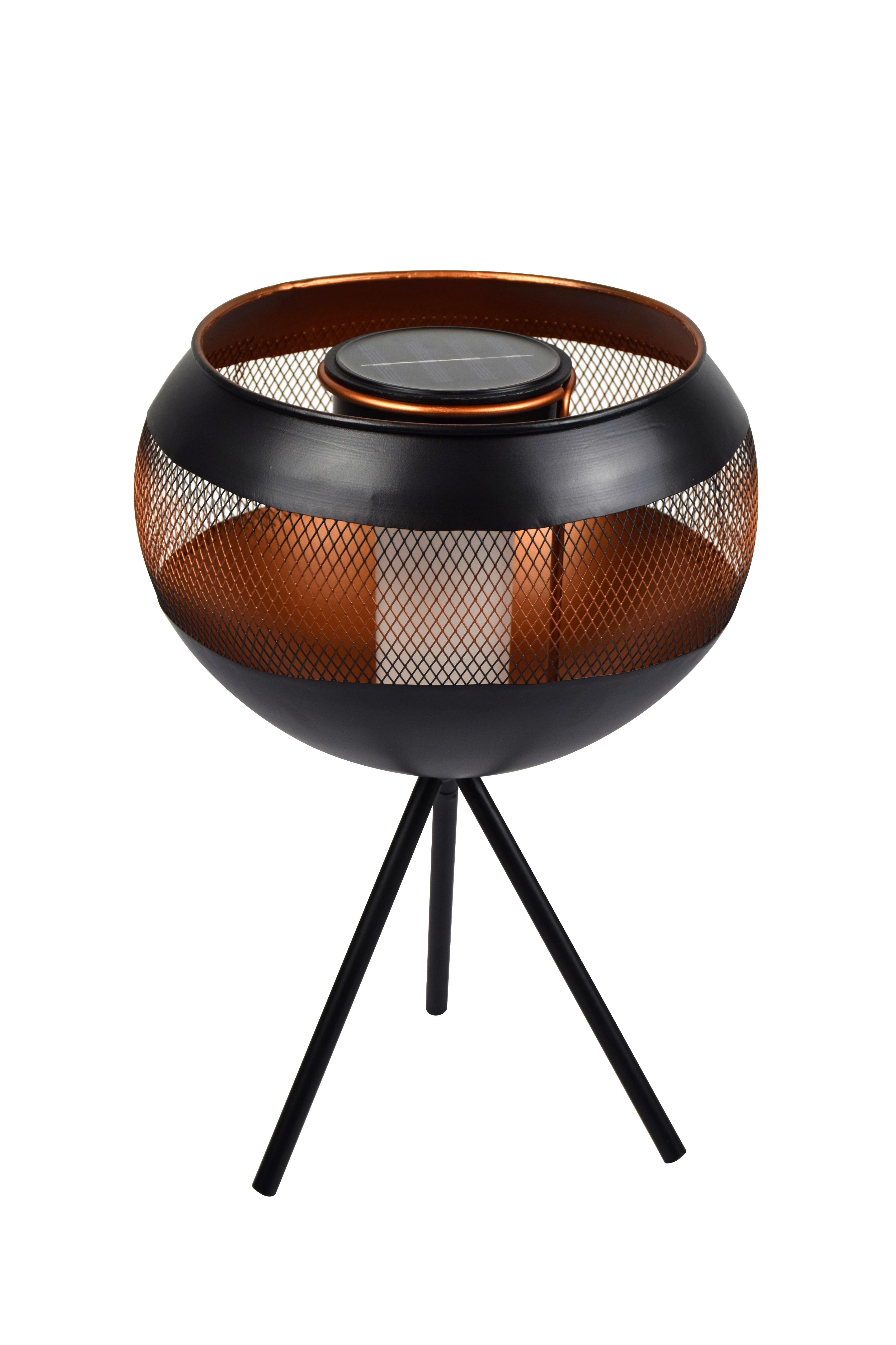 Solární Svítidlo Christiano, 22/32cm - měděné barvy/černá, Moderní, kov/plast (22/34cm) - Modern Living