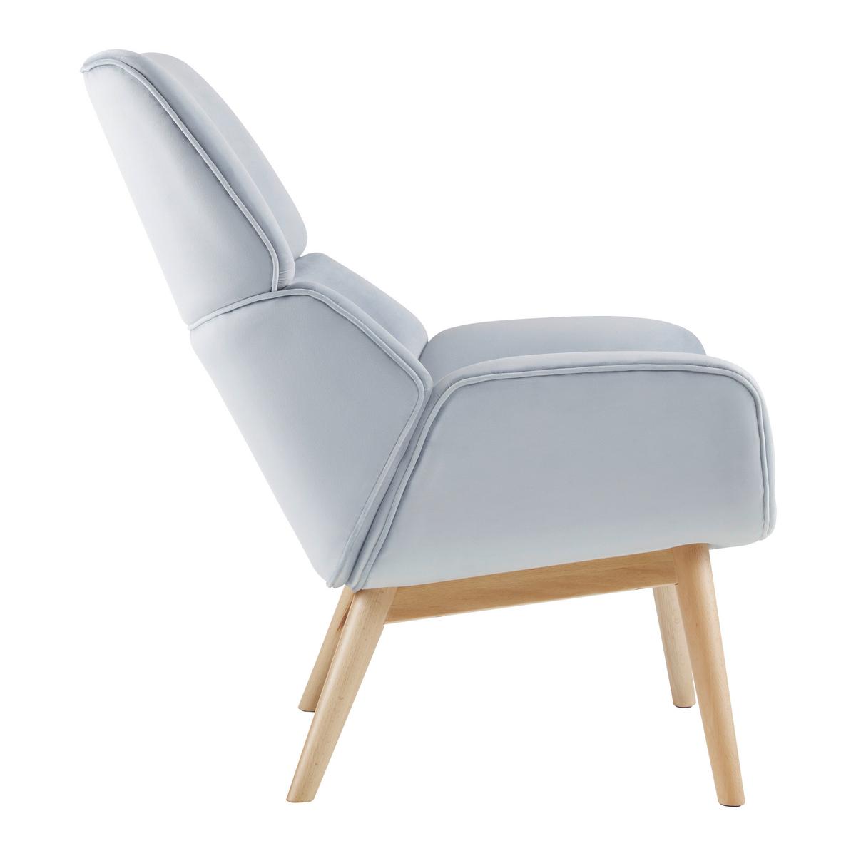 Křeslo FELIA světle šedá - světle šedá/barvy buku, Moderní, dřevo/textil (71/92,5/79cm) - Bessagi Home