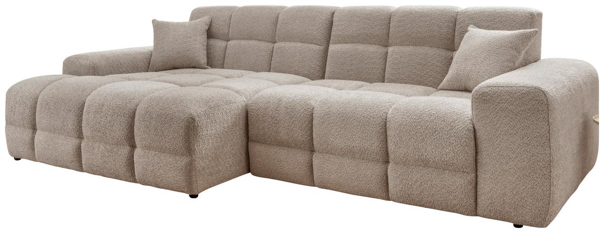 Ecksofa Bosco, Beige S: 152x301 cm - Beige/Schwarz, MODERN, Textil (152/301cm) - Livetastic