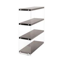 Regal Elementary B: 83 cm Dunkelbraun/Glas Transparent - Dunkelbraun, MODERN, Glas/Holzwerkstoff (83/113/29,5cm) - Kayoom