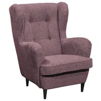 Ohrensessel Oskar Webstoff Aubergine - Aubergine/Schwarz, Basics, Holzwerkstoff/Textil (78/102/98cm) - MID.YOU