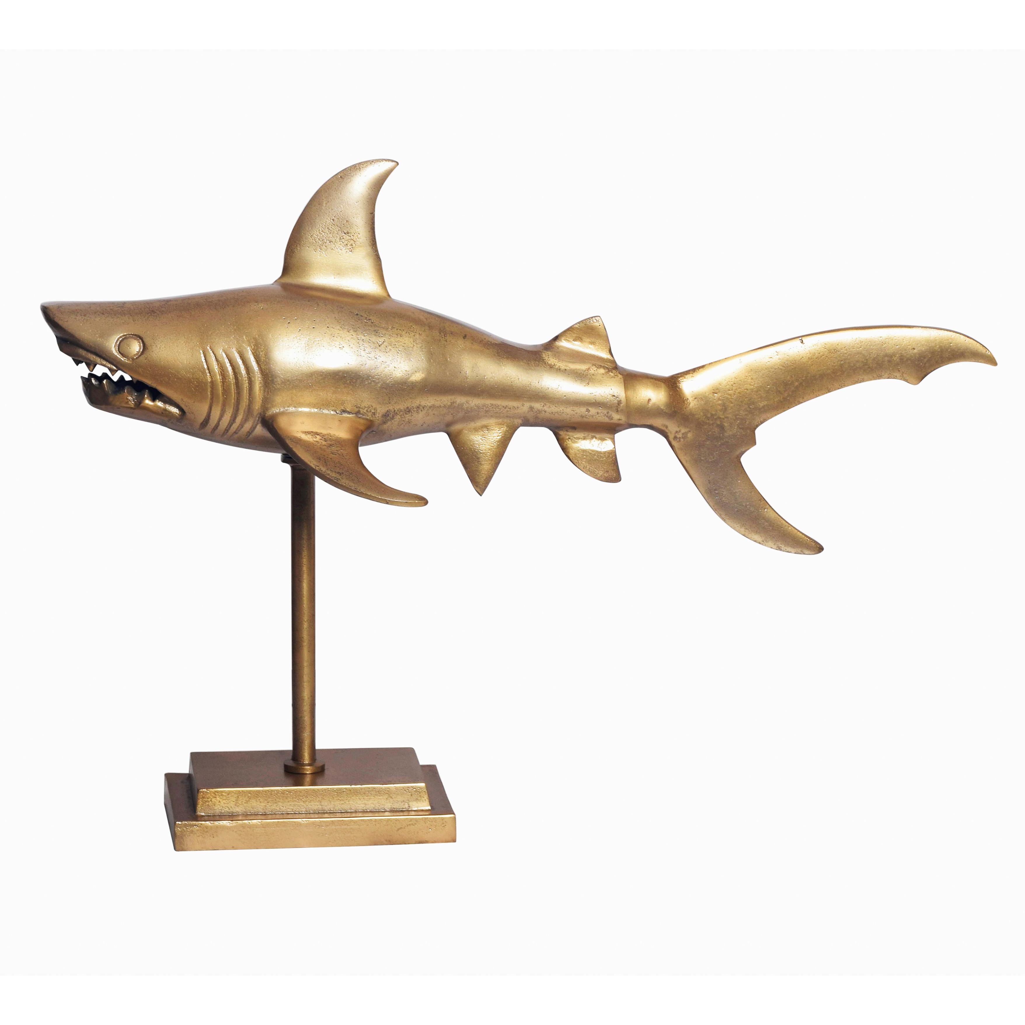 Dekoračné zvieratko JAWS GOLDEN - zlatá, Design, kov (70/49/27cm) - Livetastic