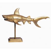 Dekorační zvířatko JAWS GOLDEN - barvy zlata, Design, kov (70/49/27cm) - Livetastic