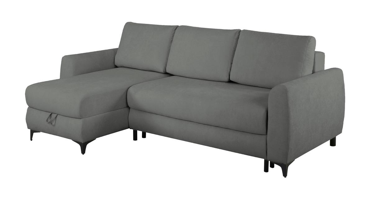 Ecksofa Moli, Dunkelgrau S: 236x148 cm - Dunkelgrau/Schwarz, Design, Textil (236/148cm) - MID.YOU