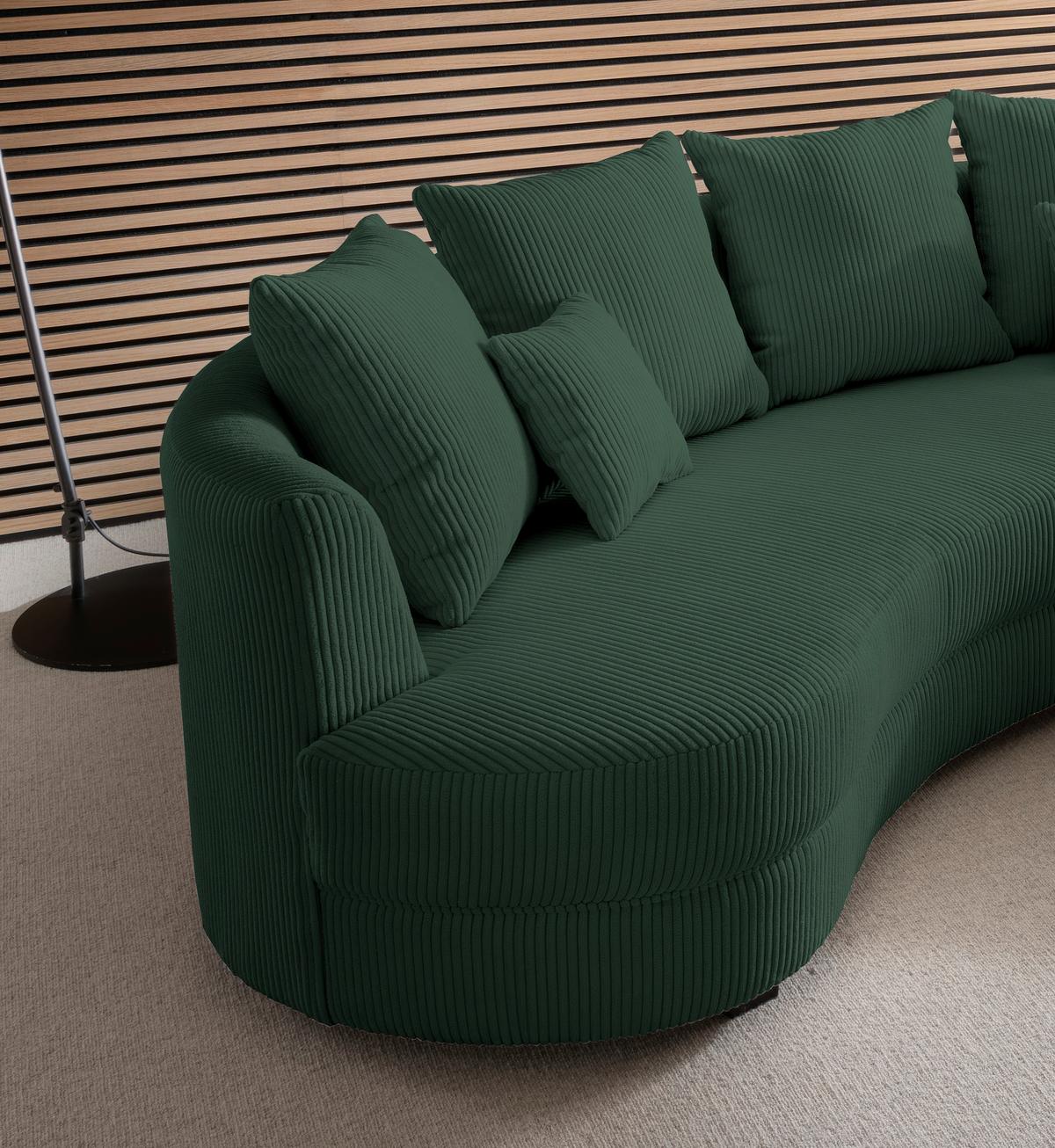 Wohnlandschaft Dunkelgrün S: 300x160 cm - Dunkelgrün/Schwarz, Design, Textil (300/160cm) - Livetastic