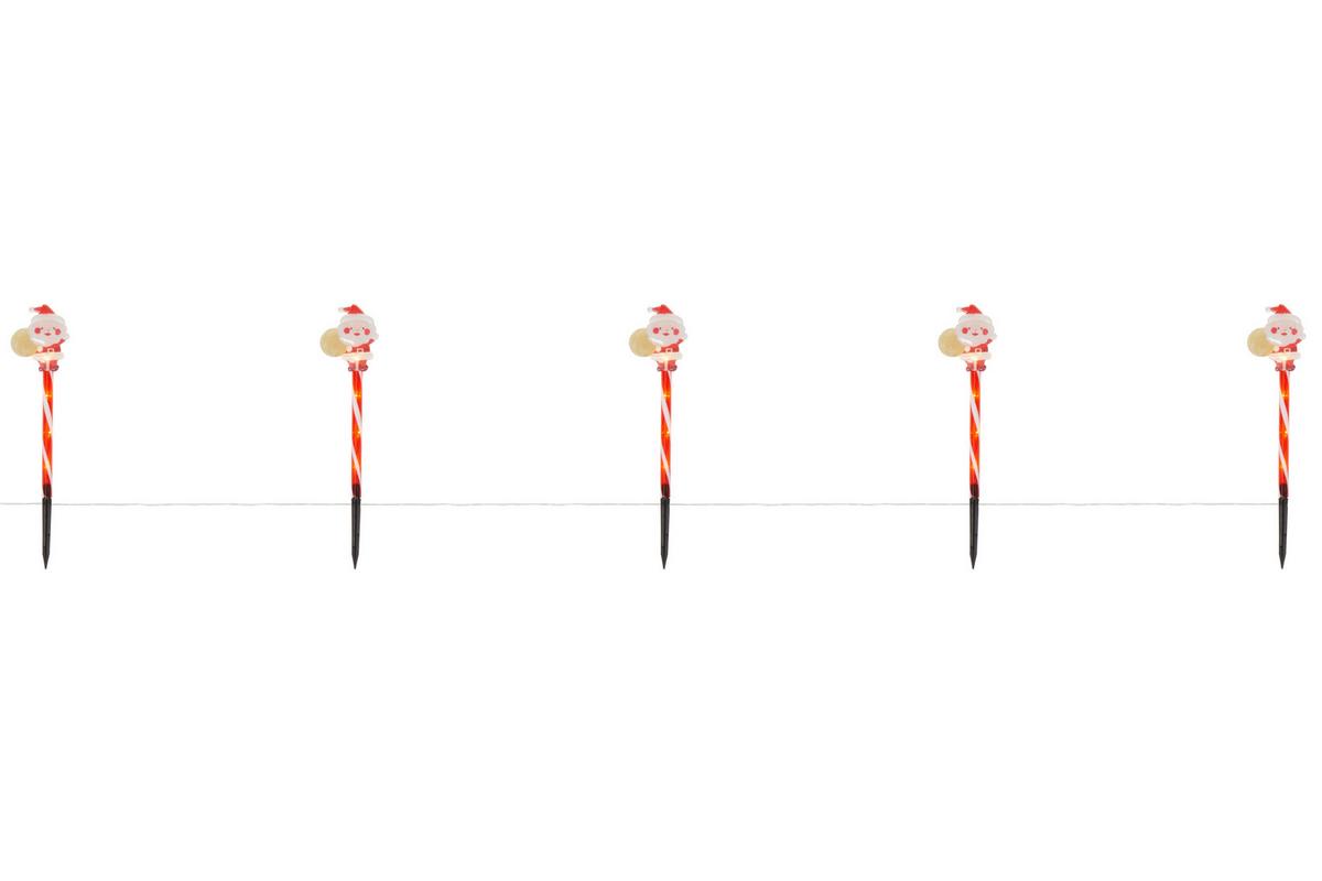 Led-dekoleuchte Santa, 5stk Pack - Rot/Schwarz, Basics, Kunststoff (42cm) - James Wood
