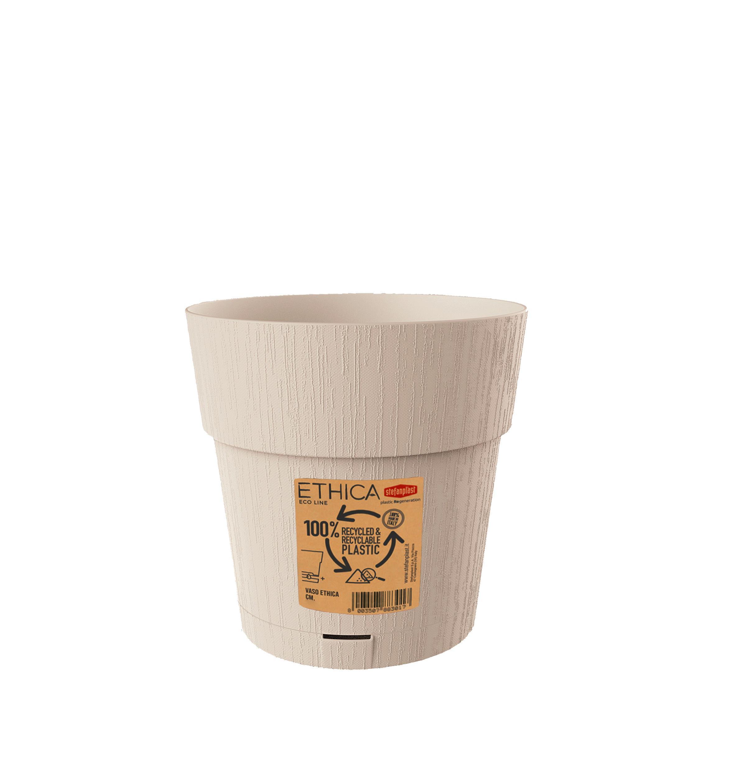 Műanyag Kaspó Ethica - krém, Basics, műanyag (15cm)