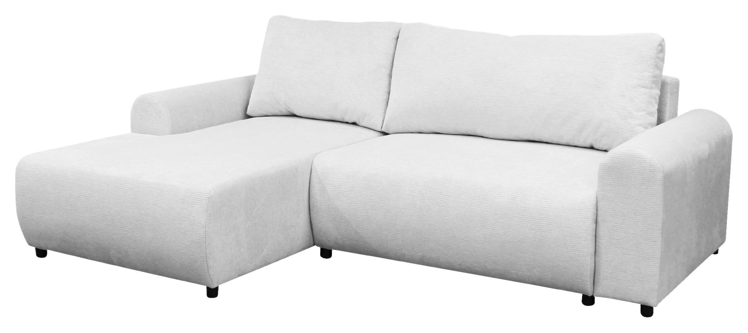 Ecksofa Velo Creme S: 160x250 cm - Creme/Schwarz, Design, Textil (160/250cm) - MID.YOU