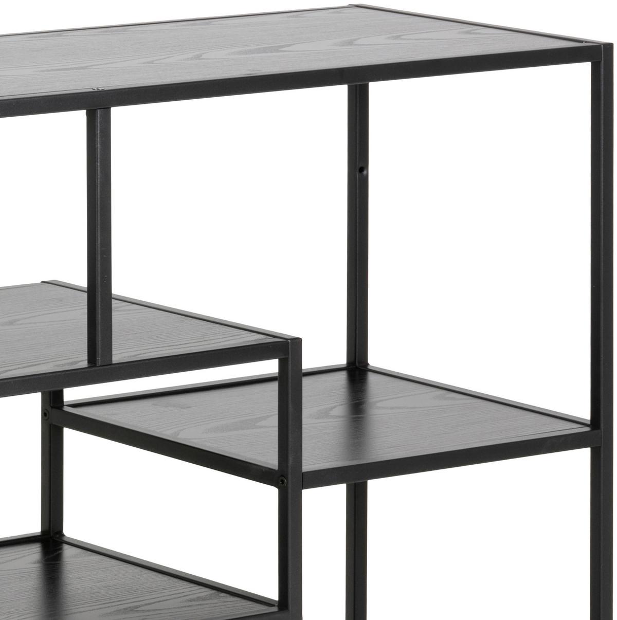 Regal Stahl Seaford B 114cm, Schwarz - Schwarz, Trend, Holzwerkstoff/Metall (114,0/78,0/35,0cm) - MID.YOU