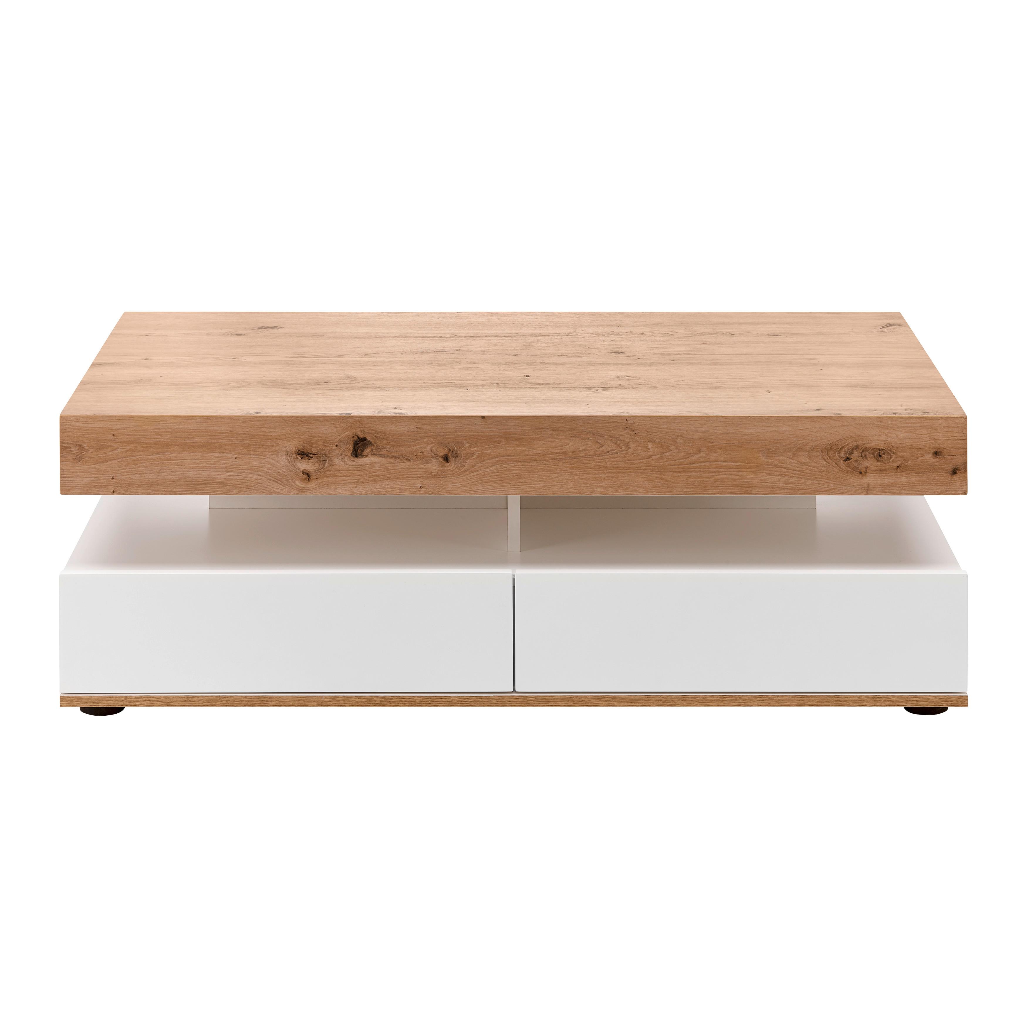 Konferenčný Stolík Cara - farby dubu/biela, Moderný (110/38/60cm) - Bessagi Home