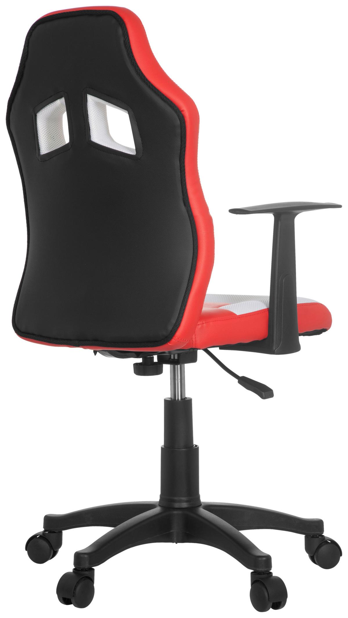 Jugenddrehstuhl Teen Game Rot/weiß Bis 70 Kg - Rot/Schwarz, MODERN, Kunststoff/Textil (54/105/48cm) - MID.YOU