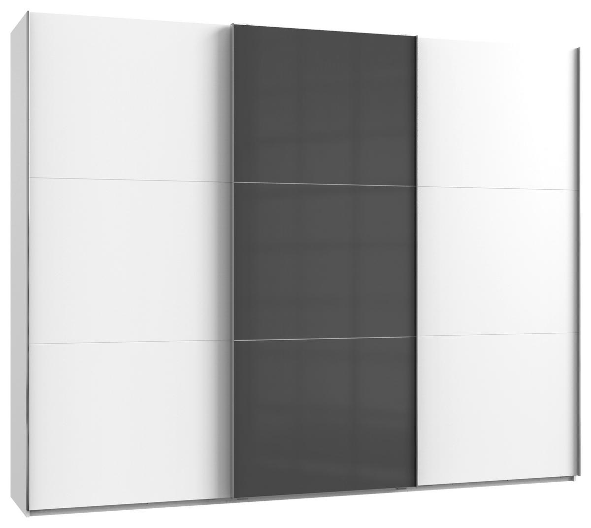 Schwebetürenschrank B: 300 Cm Level 36c Grau/weiß - Weiß/Grau, MODERN, Holzwerkstoff (300/236/65cm) - MID.YOU