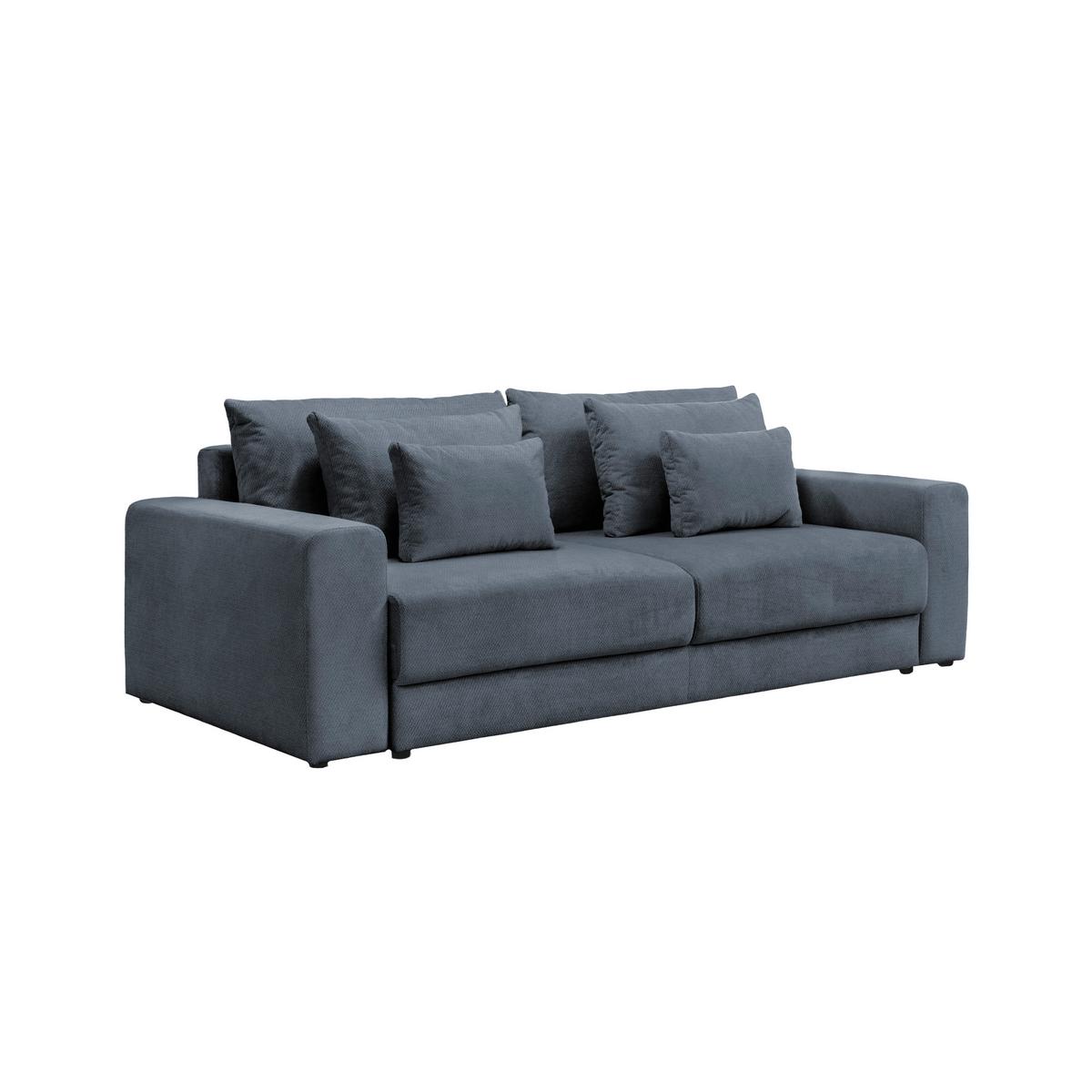 Megasofa Mega Chenille blau, B: 255cm - Blau/Schwarz, Trend, Textil (255/94/126cm) - Luca Bessoni